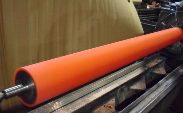 orange polyurethane coated roller